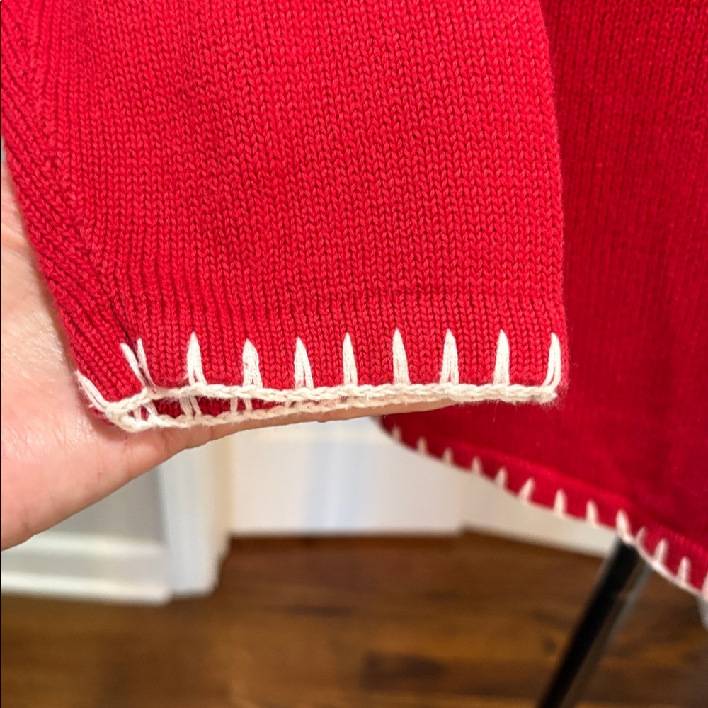 Quaker Factory sz L red sweater with white hearts - Picture 4 of 9
